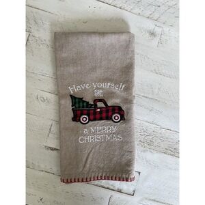 Farmhouse truck Christmas dish towel